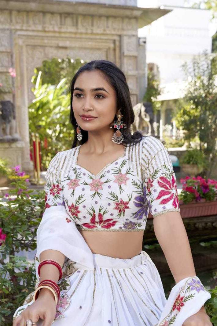 White Lehenga