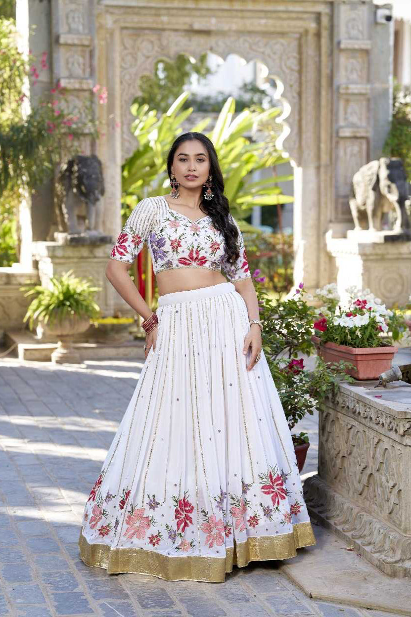 White Lehenga